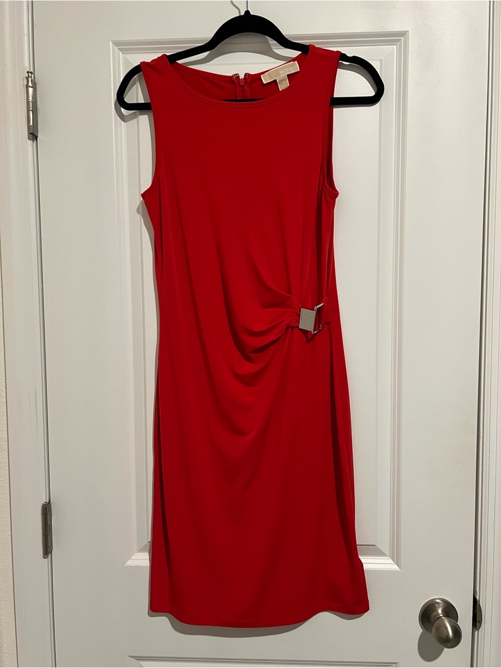 Michael Kors Red Ruched Waist Dress | Size Small